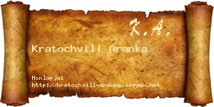 Kratochvill Aranka névjegykártya